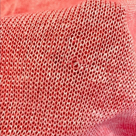 Avant Toi Linen Painted Coral Open Knit Sweater - Picture 7 of 8